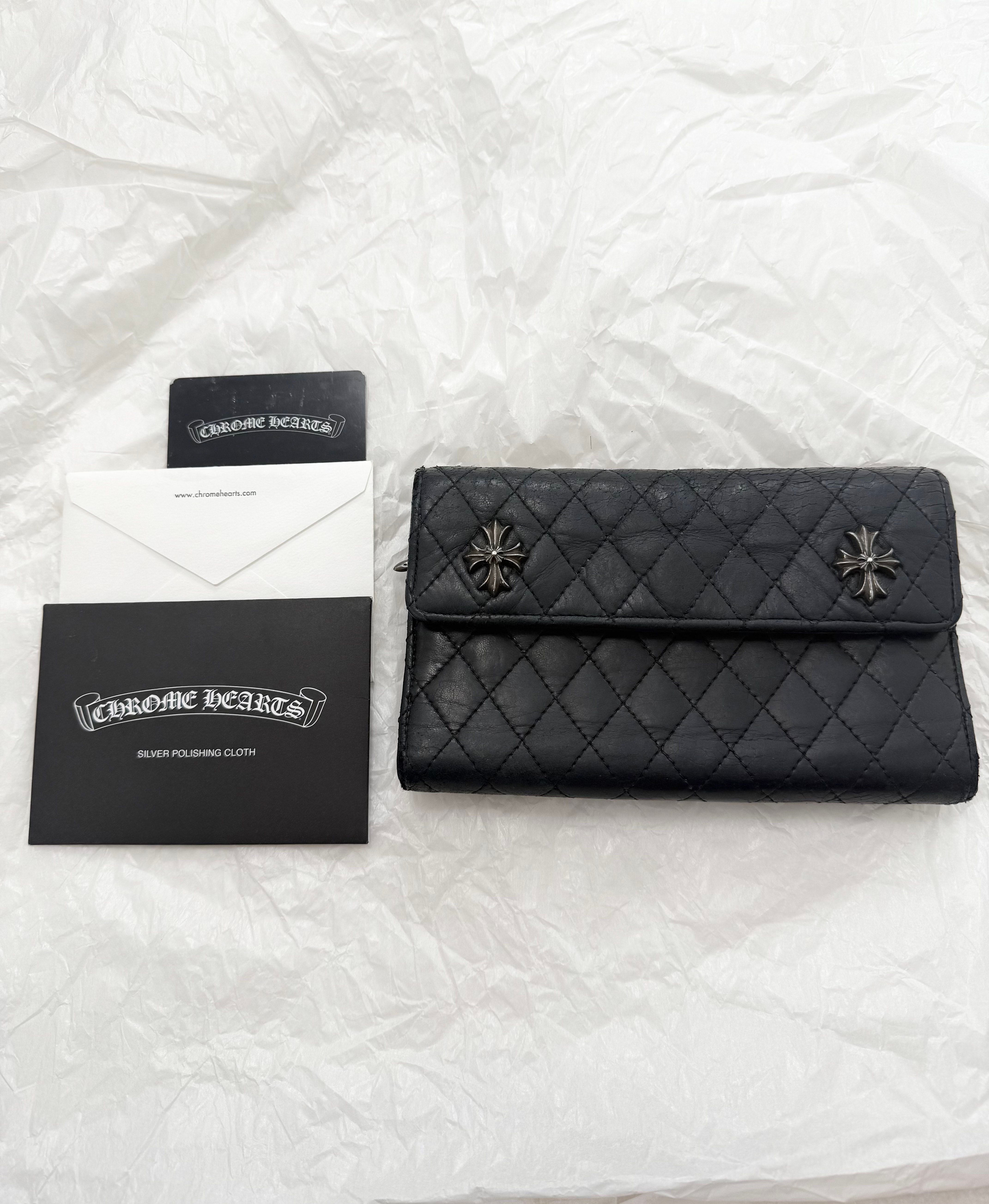 値下げ交渉可能 / 正規品!購入証明付き!CHROME HEARTS クロムハーツ キルティングレザーウォレット 財布
