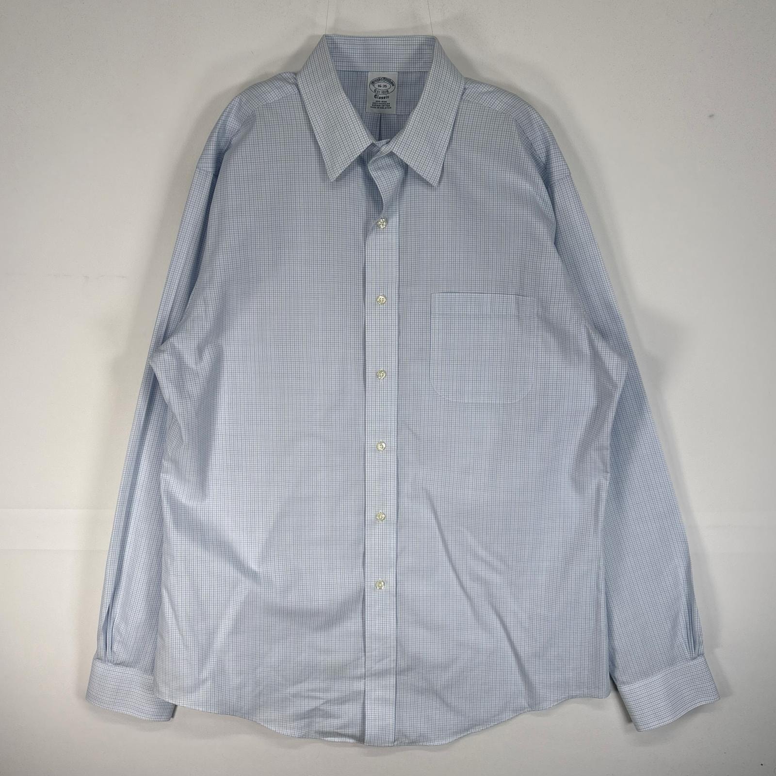 古着 ブルックスブラザーズ Brooks Brothers 長袖シャツ CLASSIC 胸ポケ カラーステイ L  ブルー系 チェック メンズ