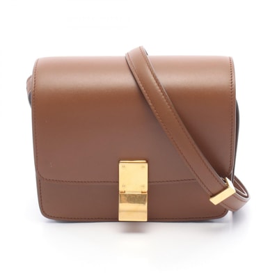 セリーヌ CELINE クラシック ボックス スモール ショルダーバッグ バッグ レザー レディース ブラウン系 189183 【中古】