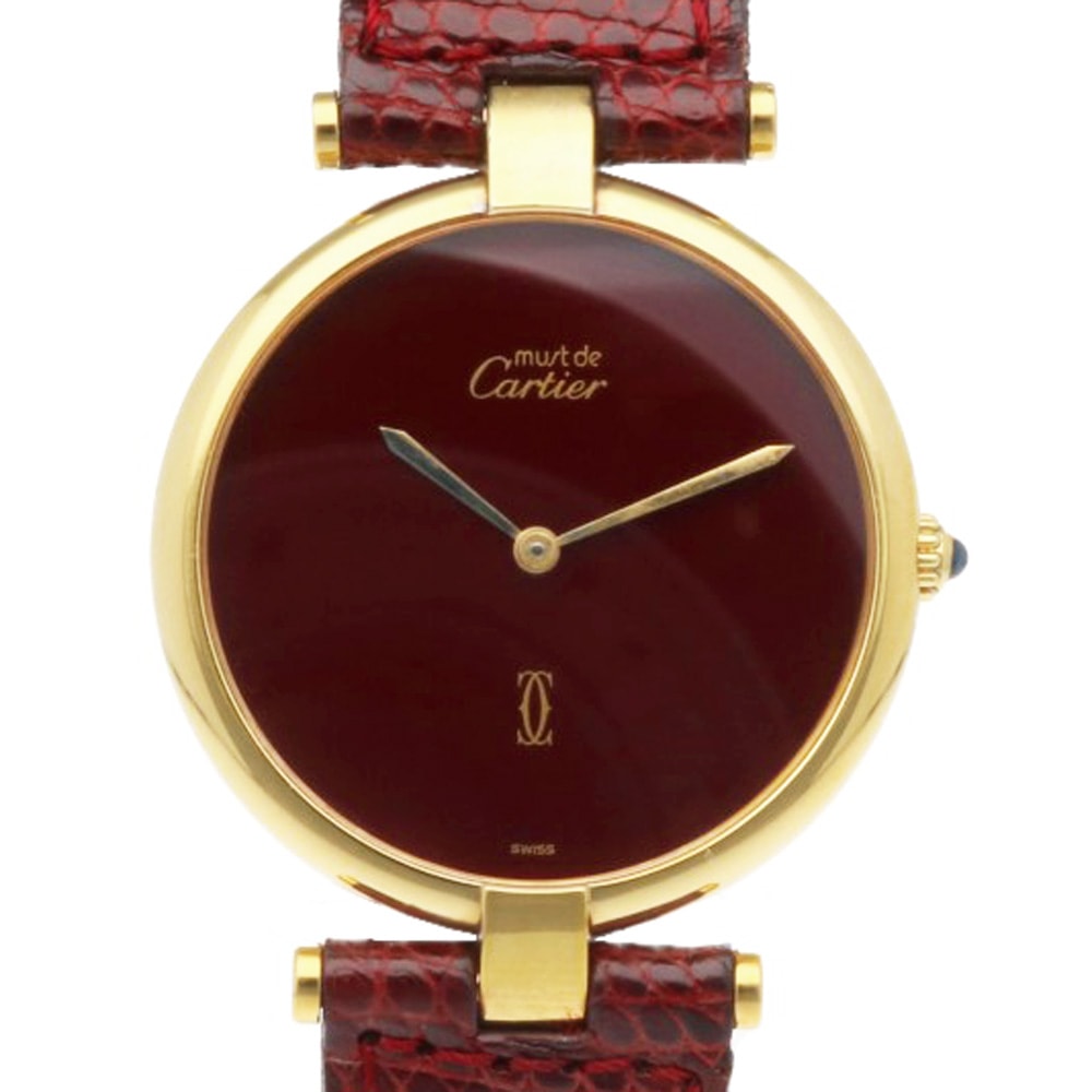 カルティエ マストヴァンドーム LM 腕時計 時計 GP 590003 クオーツ オーバーホール済 ユニセックス 1年保証 CARTIER 中古