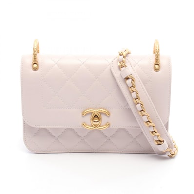 シャネル CHANEL マトラッセ ショルダーバッグ バッグ レザー レディース ピンク系 AS2714 【中古】