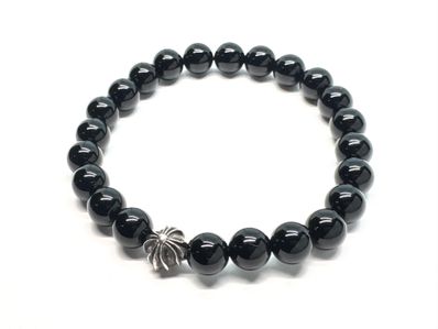 クロムハーツ 8mm ビーズ ブレス ブラック 黒 16.5cm ブレスレット