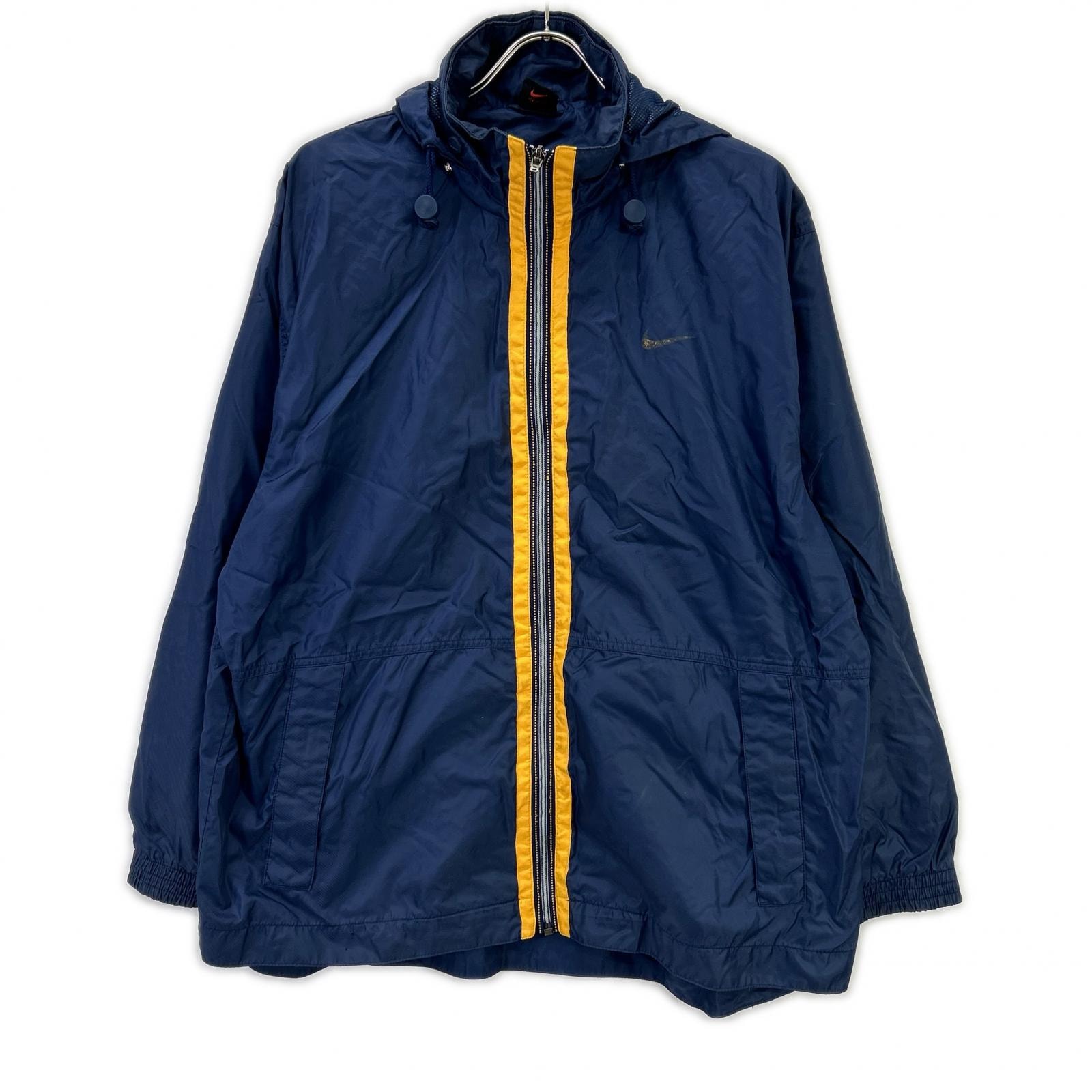 ナイキ 90s ネイビー×イエロー ナイロンジャケット