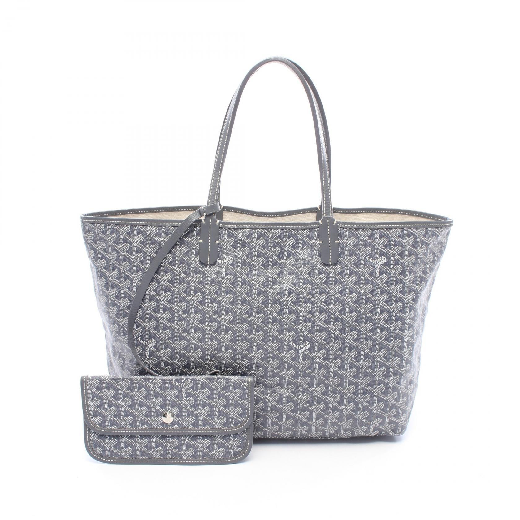 ゴヤール GOYARD サンルイPM トートバッグ バッグ PVCコーティングキャンバス レザー レディース グレー系 / ホワイト系 【中古】
