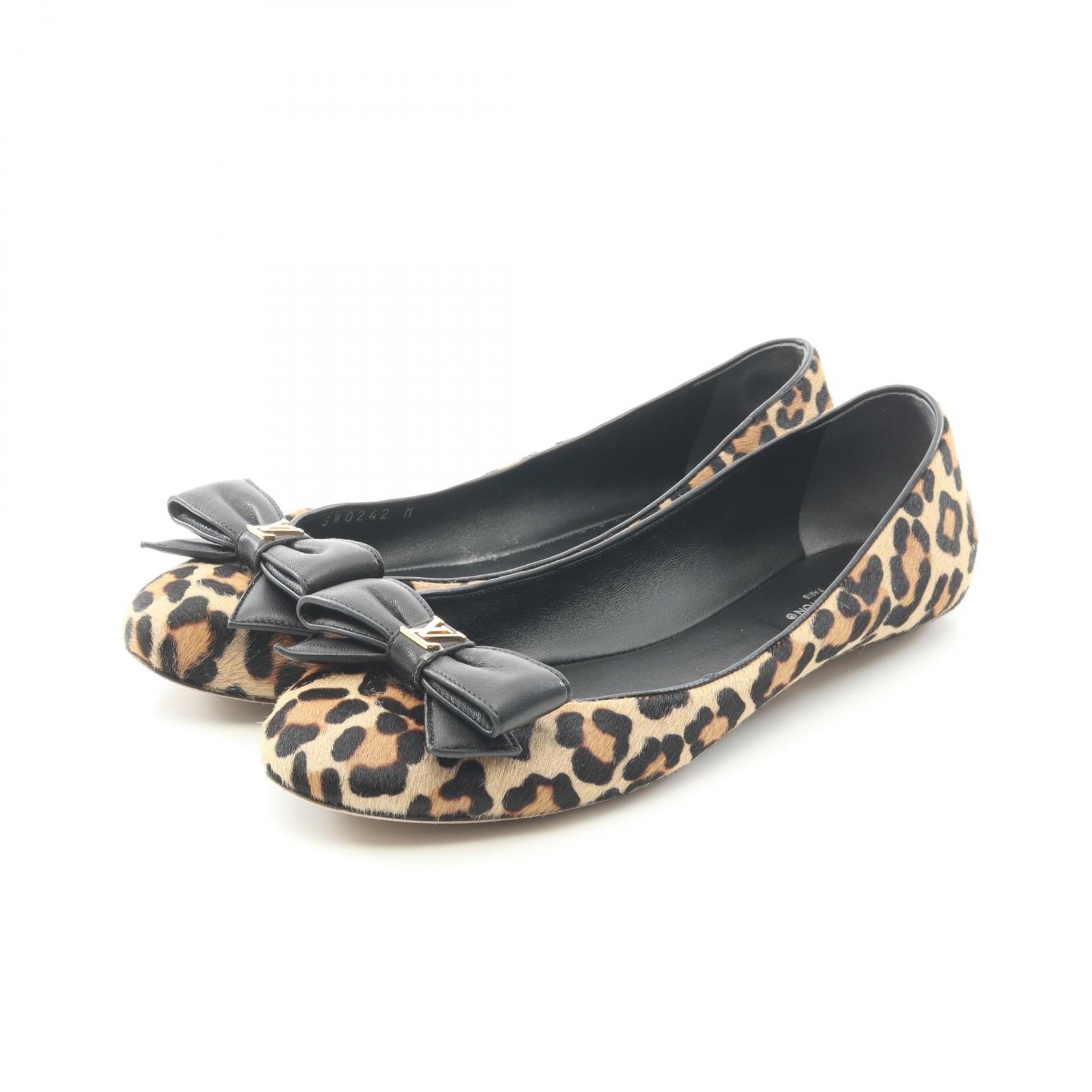 ルイ・ヴィトン LOUIS VUITTON ポピライン バレリーナ 靴 レザー レザー ベージュ レディース ベージュ系 / ブラック系 SW0242 【中古】