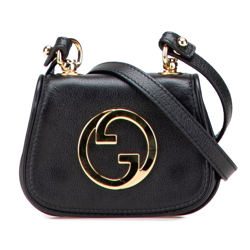 グッチ ブロンディ ショルダーバッグ 698635 ブラック レザー レディース GUCCI 中古