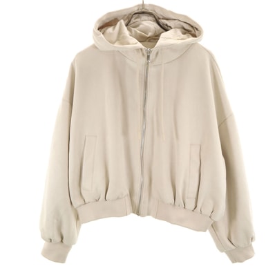 ZARA ザラ フェイクスエード フードジャケット L グレージュ