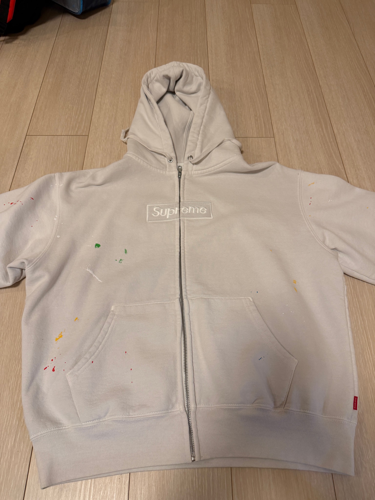 Supreme x MM6 Maison Margiela Box Logo Zip Up Hooded Sweatshirt "White"