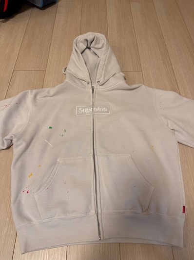Supreme x MM6 Maison Margiela Box Logo Zip Up Hooded Sweatshirt "White"