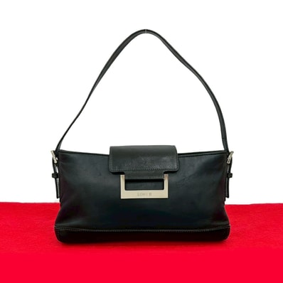 LOEWE ロエベ ロゴ 金具 レザー ハンドバッグ ブラック
21180