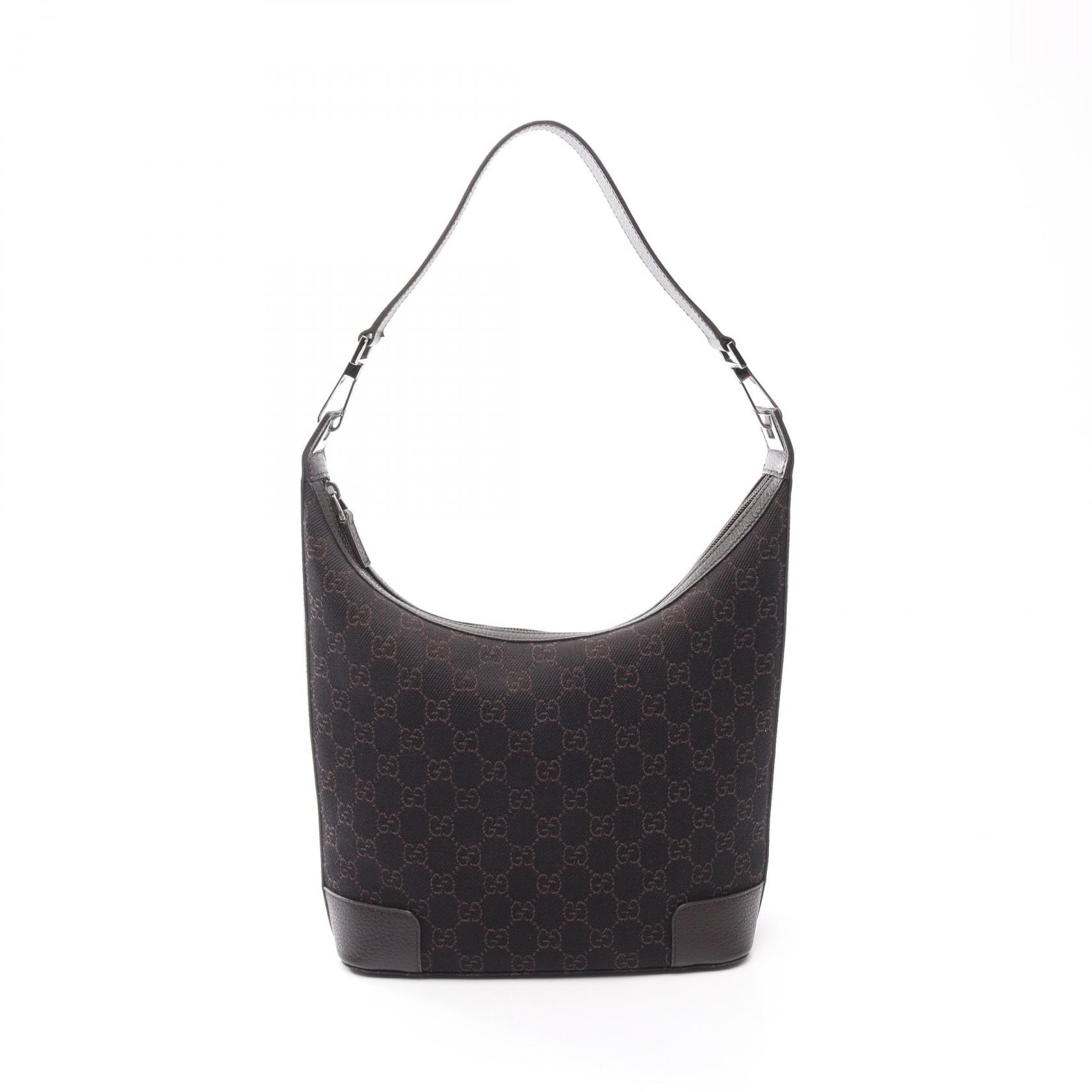 グッチ GUCCI GG柄 ショルダーバッグ バッグ キャンバス レザー レディース ブラウン系 143744 【中古】