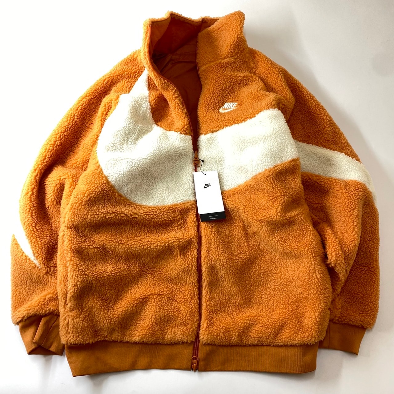 Nike Big Swoosh Reversible Boa Jacket "Hot Curry"