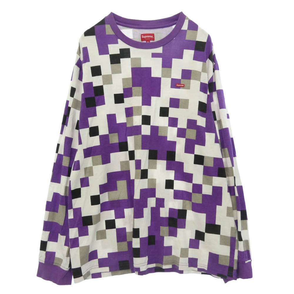 Supreme シュプリーム 20AW Small Box Logo L/S Tee Purple Digital Camo スモール ボックスロゴ ロングスリーブ Tシャツ パープル デジタル カモ 長袖カットソー パープル系 XL【中古】