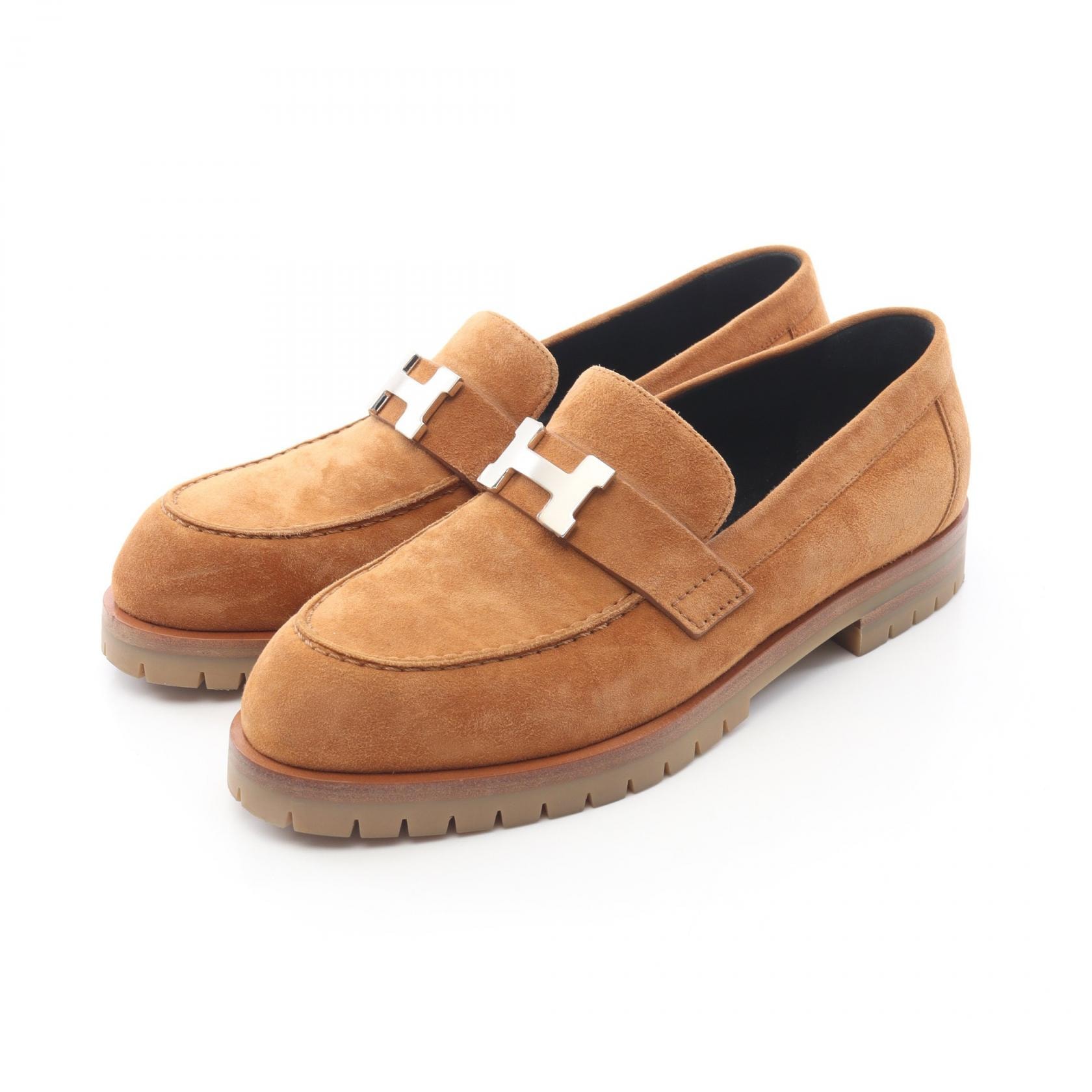 エルメス HERMES フォーブル モカシン 靴 スウェード レディース ブラウン系 【中古】