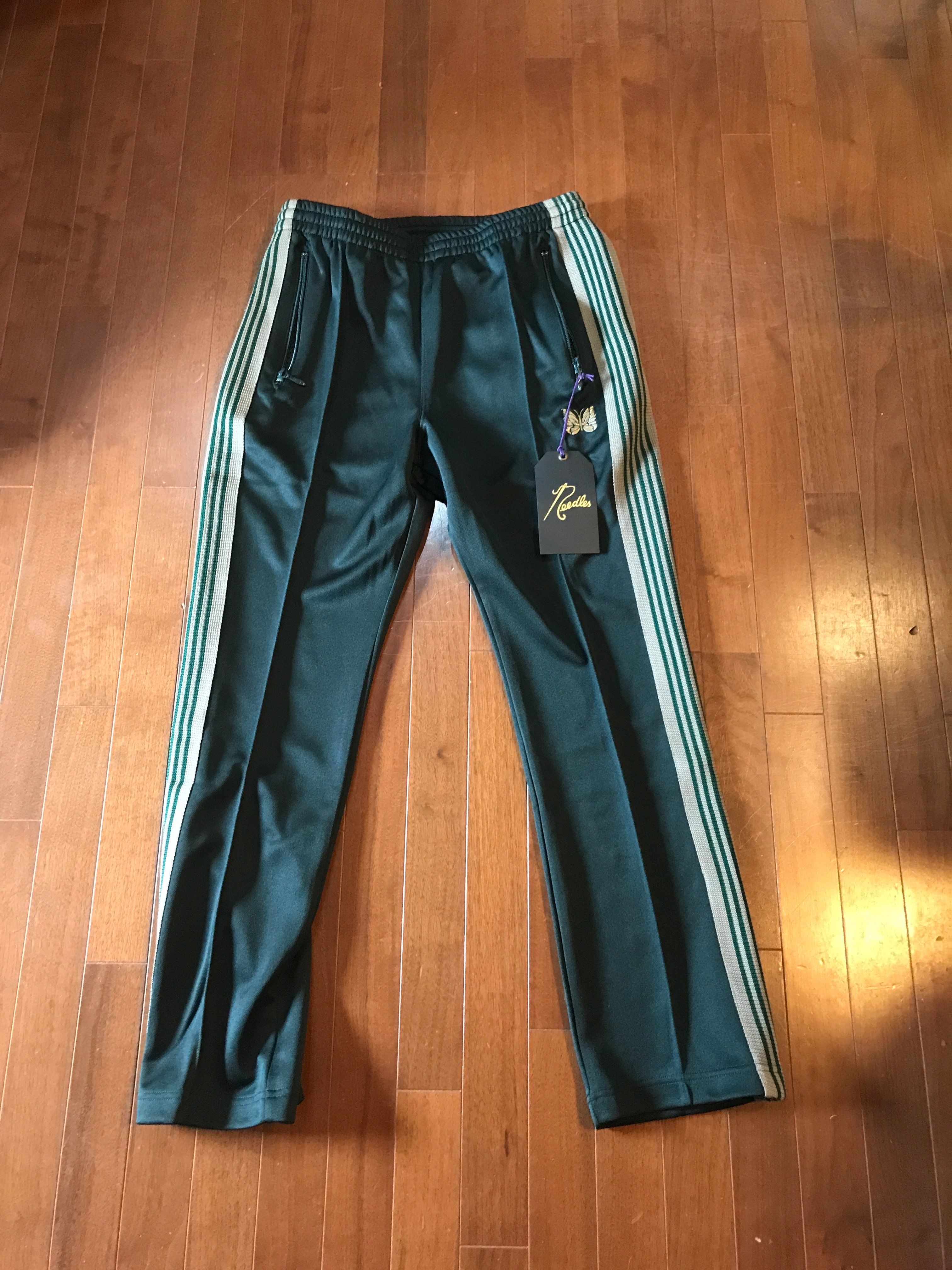 Needles NARROW TRACK PANT - POLY SMOOTH "Dark Green"