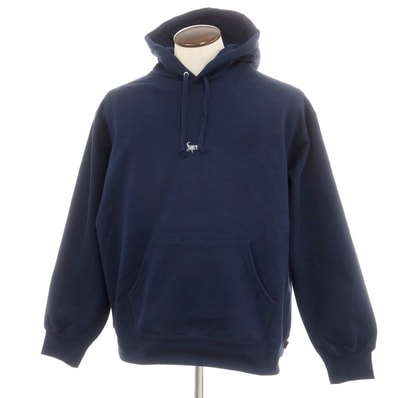 【中古】シュプリーム Supreme 2024年秋冬 Micro Logo Hooded Sweatshirt パーカー ネイビー【サイズL】【メンズ】