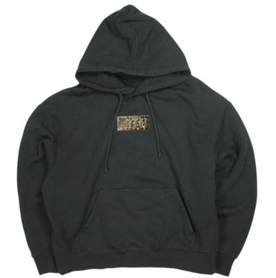 KITH NYC キスニューヨークシティ 25AW Classic Logo Leopard Applique Nelson Hoodie クラシックロゴ レオパードアップリケ ネルソン フーディー M Black プルオーバー パーカー トップス