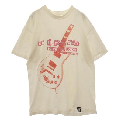 UNDERCOVER アンダーカバー Tシャツ ONE&ONLY ワン&オンリー 初期 Tokyo Sex Pistols 東京セックスピストルズ ヘインズボディ ギタープリント クルーネック 半袖 Tシャツ ホワイト系 L【中古】
