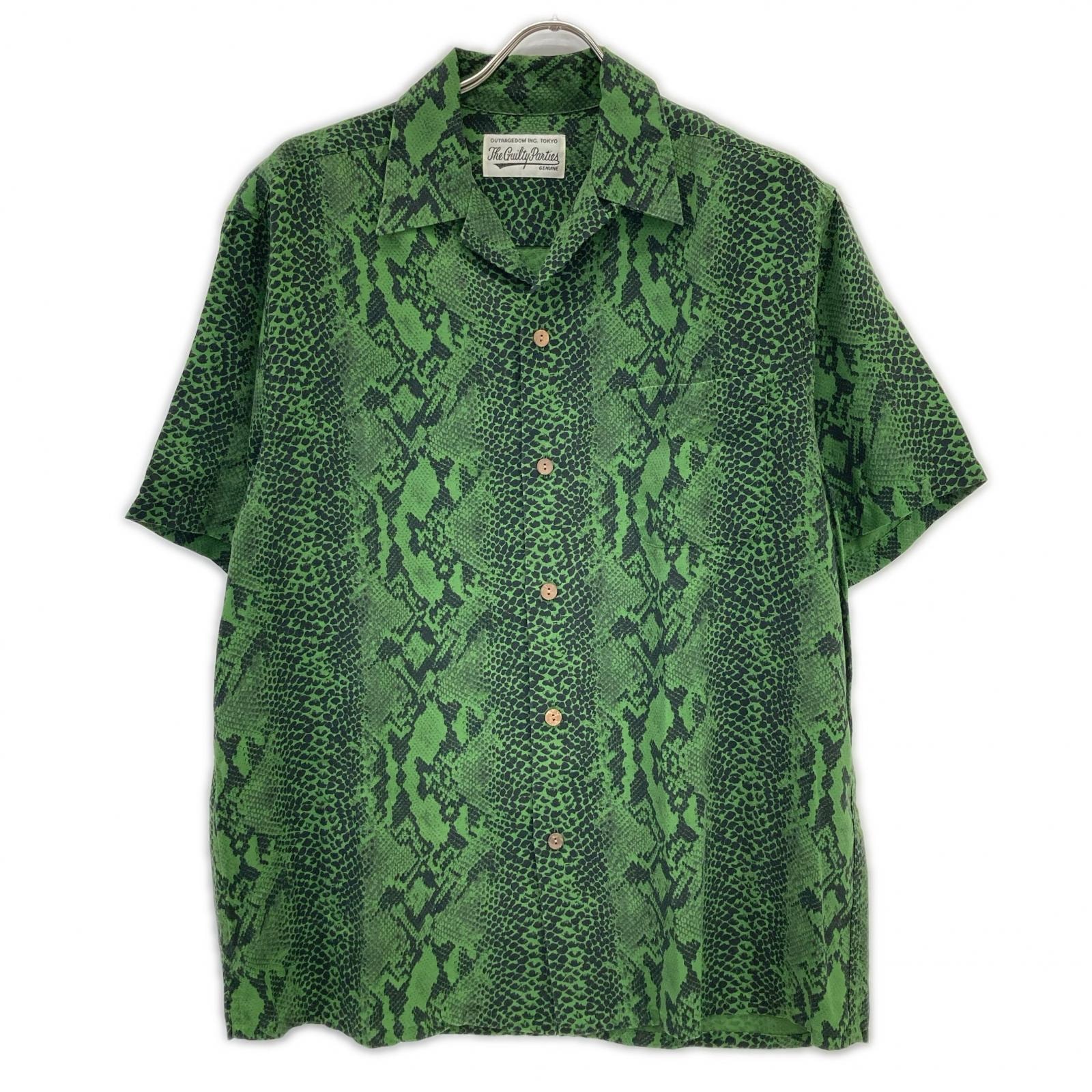 ワコマリア パイソン柄 半袖ハワイアンシャツ M