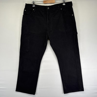 古着 ディッキーズ Dickies ワークパンツ ダック地 ペインター スパナポケット ハンマーループ ジッパーフライ w38 L30 ブラック メンズ