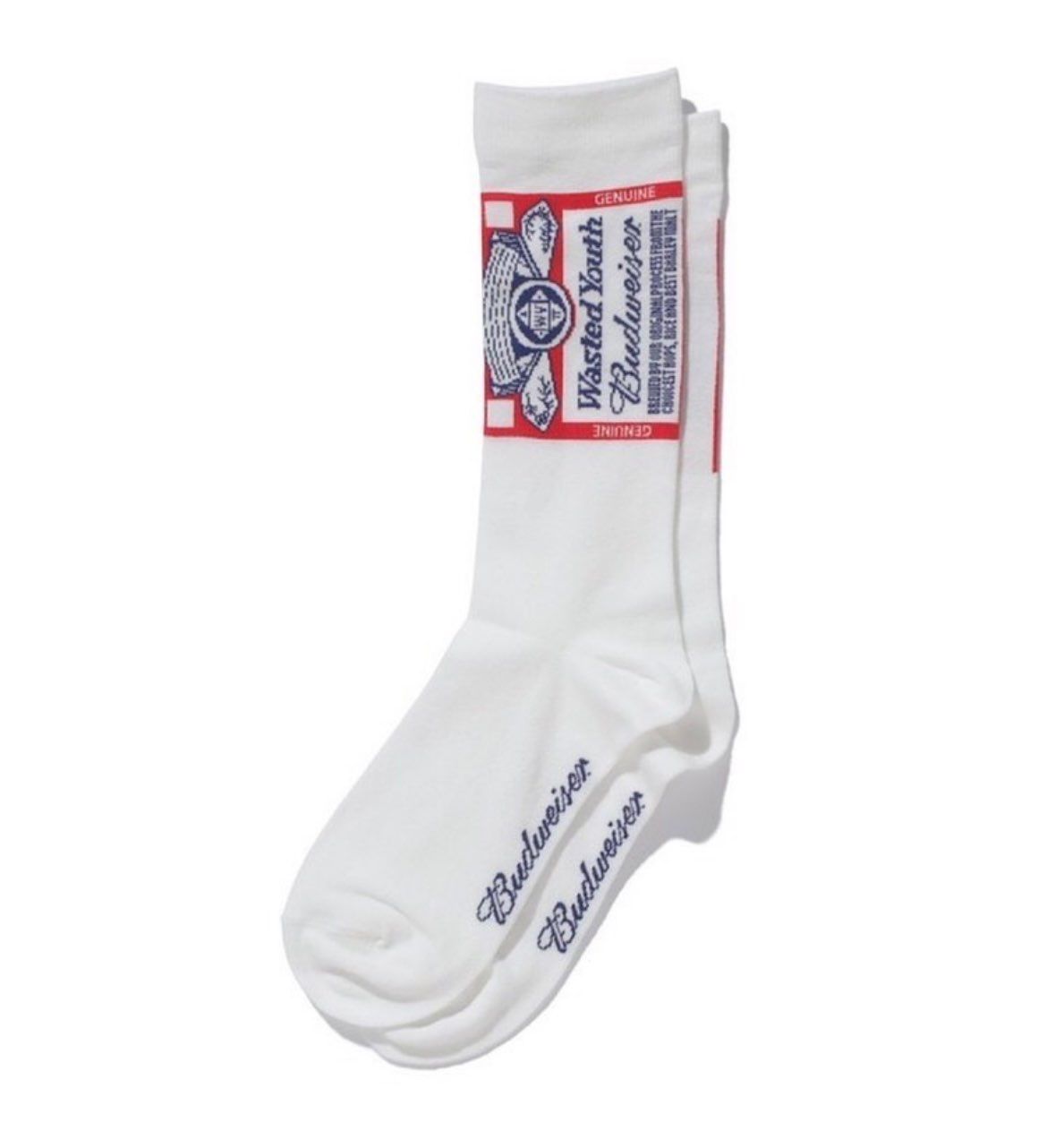 Wasted Youth Budweiser Whimsy Socks "White" / VERDY