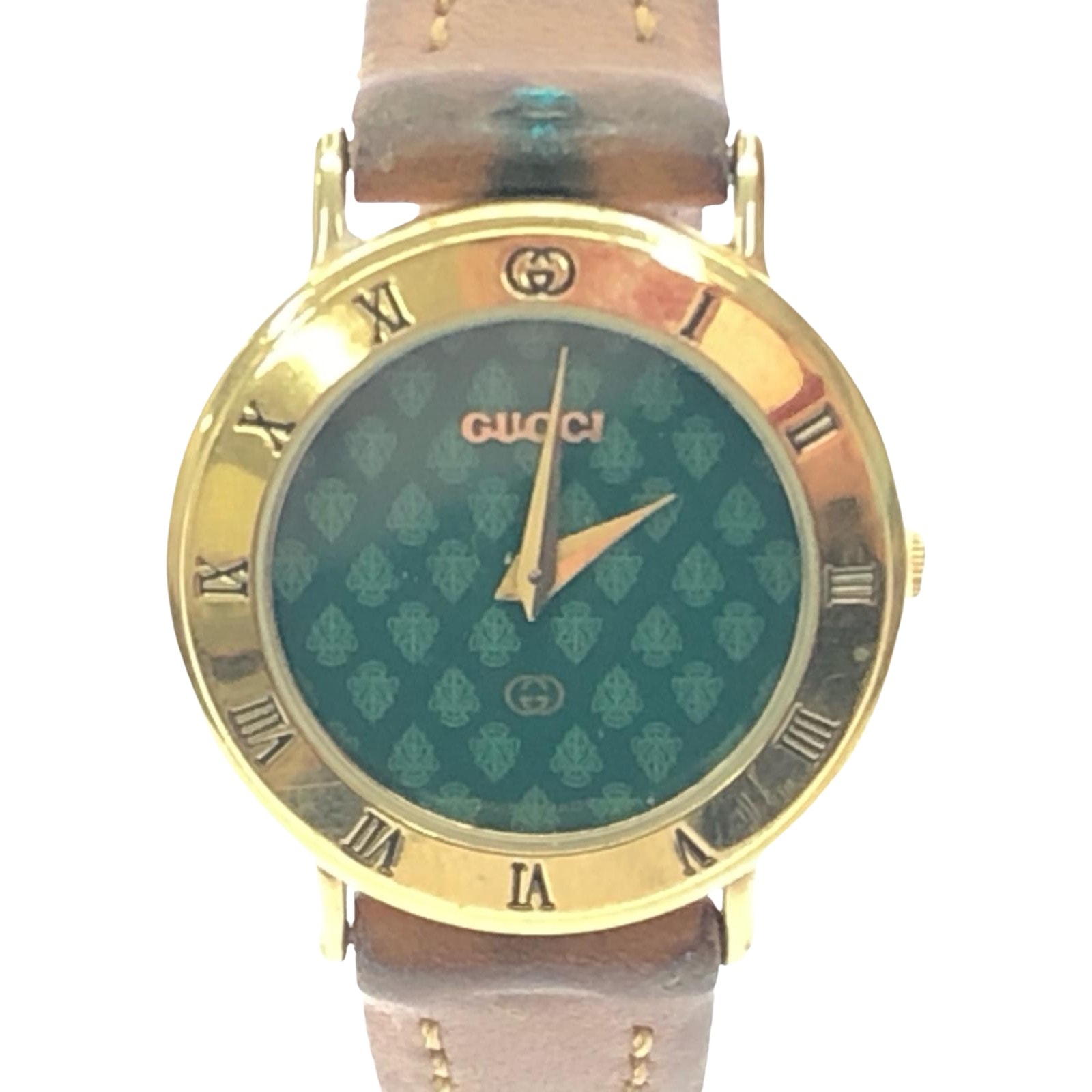 ▼▼GUCCI グッチ レディース腕時計 クオーツ グリーン系文字盤 オールドグッチ Swiss made 3000L
