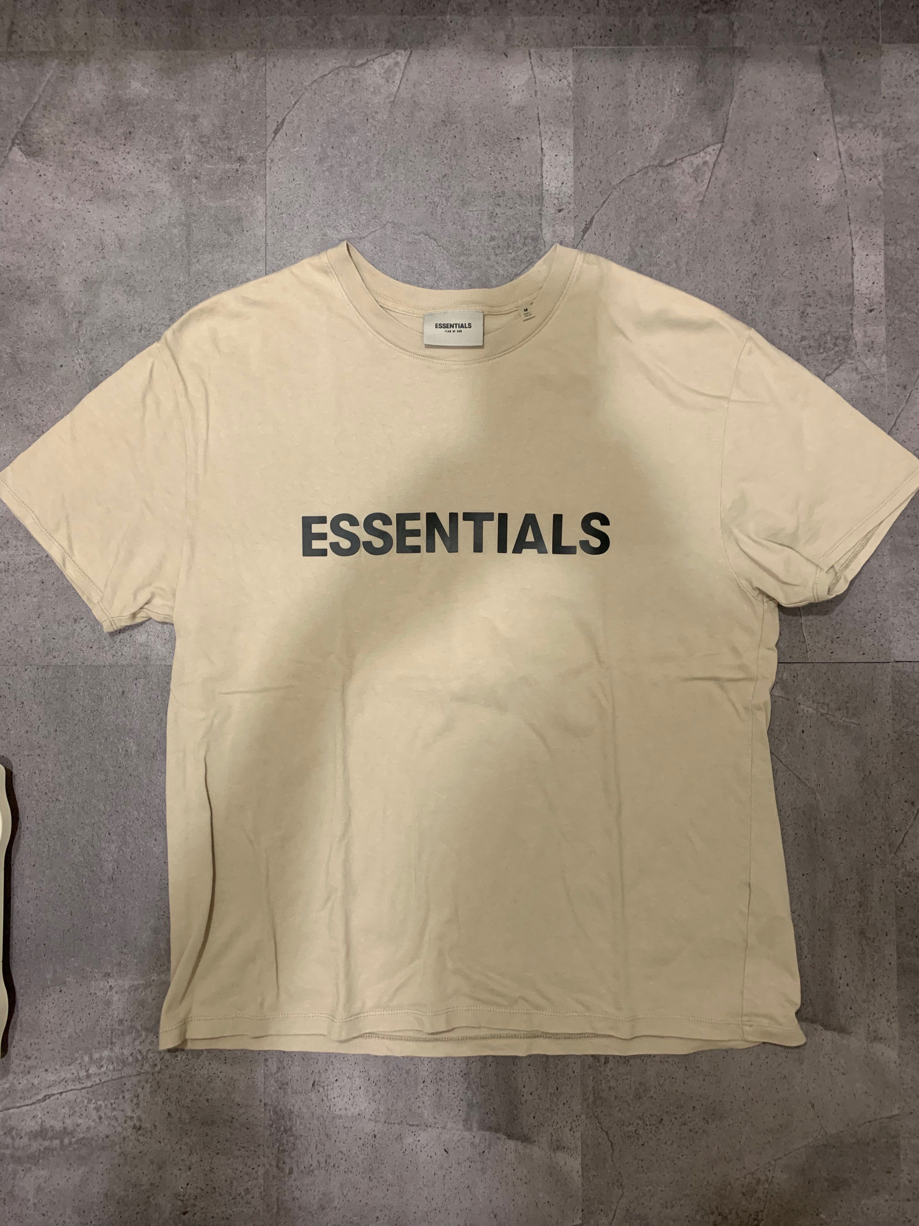 FEAR OF GOD ESSENTIALS 3D Silicon Applique Boxy T-Shirt "Tan/String"