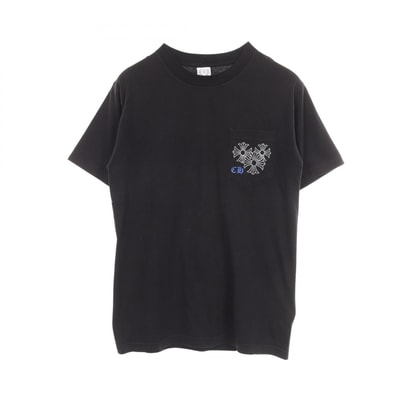 クロムハーツ CHROME HEARTS CHプラス バックプリント ポケット付き 半袖Tシャツ 衣料品 トップス コットン メンズ ブラック系 / ブルー系 【中古】
