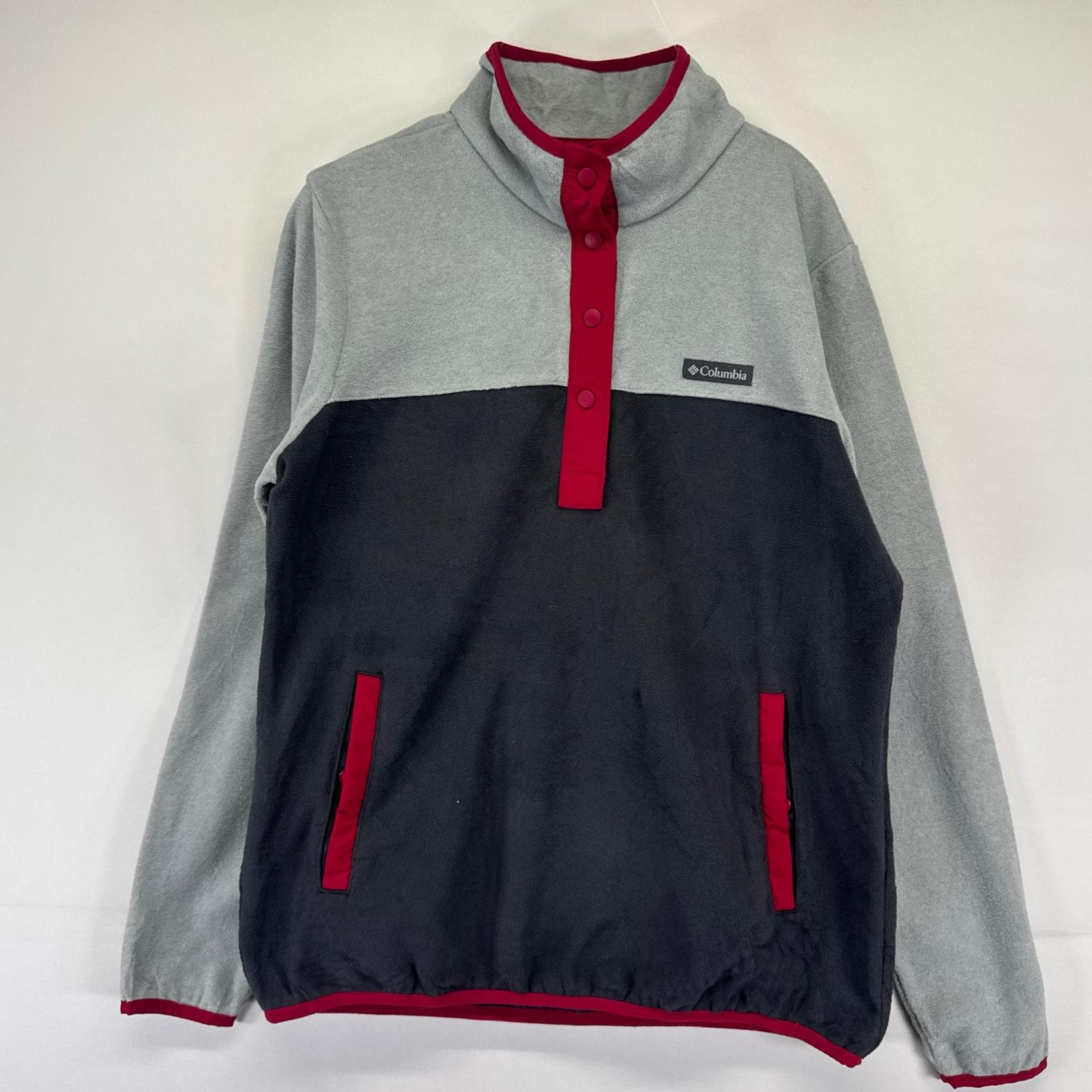 古着 コロンビア Columbia フリース ジャケット スナップT プルオーバー アウトドア トレーナー L  グレー系 レディース