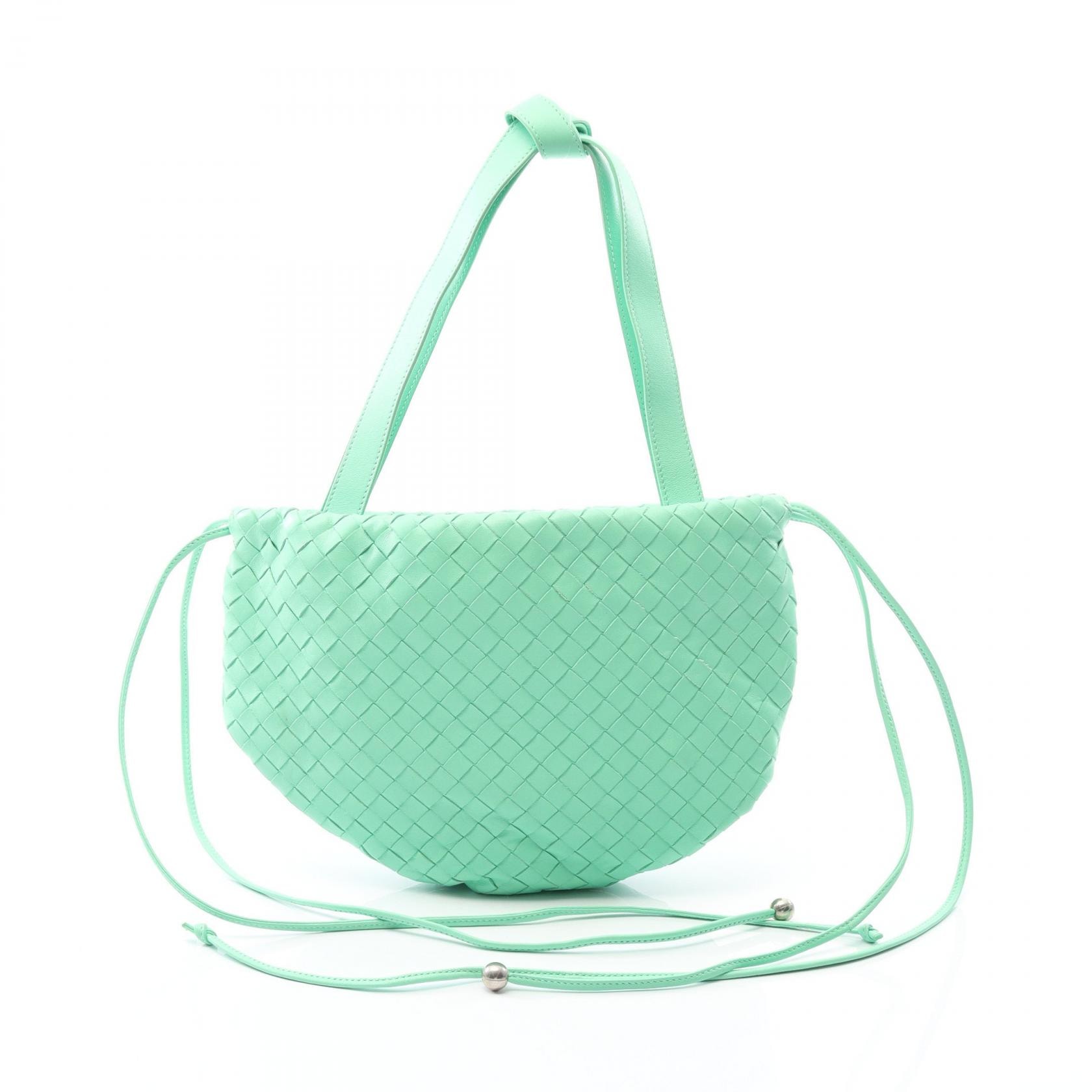 ボッテガヴェネタ BOTTEGA VENETA THE BULB SMALL バルブ スモール イントレチャート ハンドバッグ バッグ レザー レディース グリーン系 【中古】