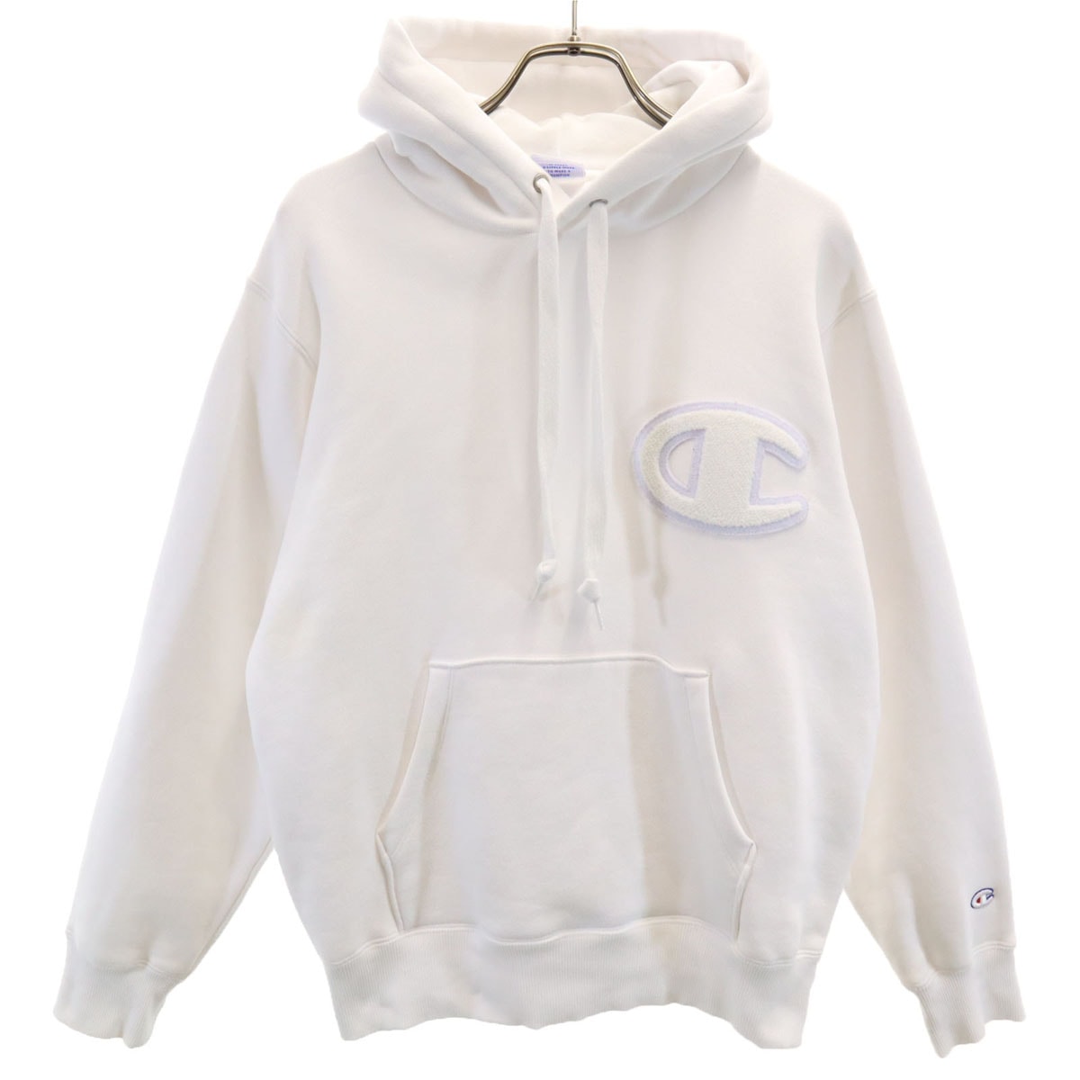 Champion チャンピオン 長袖 スウェットパーカー M ホワイト 裏起毛