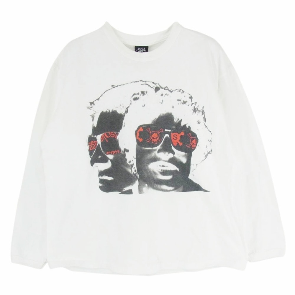 STUSSY ステューシー カットソー 00s × PHIL KNOTT フィルノット フォトプリント 長袖カットソー ホワイト系 S【中古】