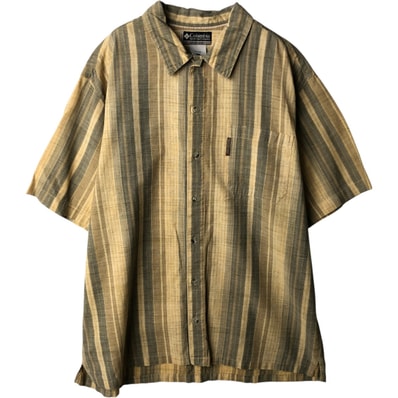 古着 コロンビア Columbia X.C.O. 半袖 コットン ストライプシャツ ボックスシャツ メンズXL相当/eaa638177