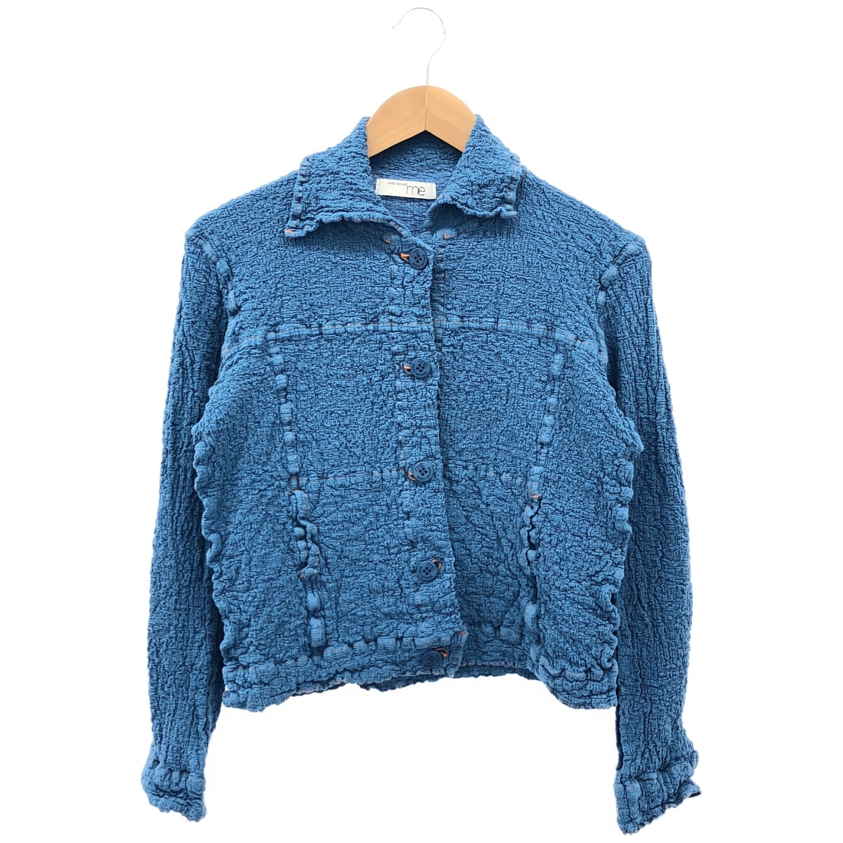 ミーイッセイミヤケ MI14FD223 ブルー DENIM CAULIFLOWER しわ加工 ジャケット 表記なし