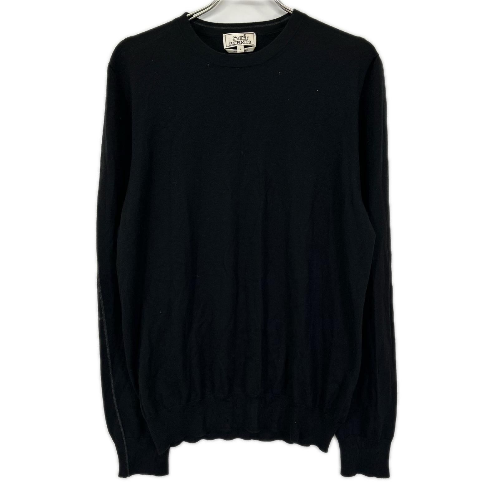 エルメス ブラック カシミヤシルクニット L