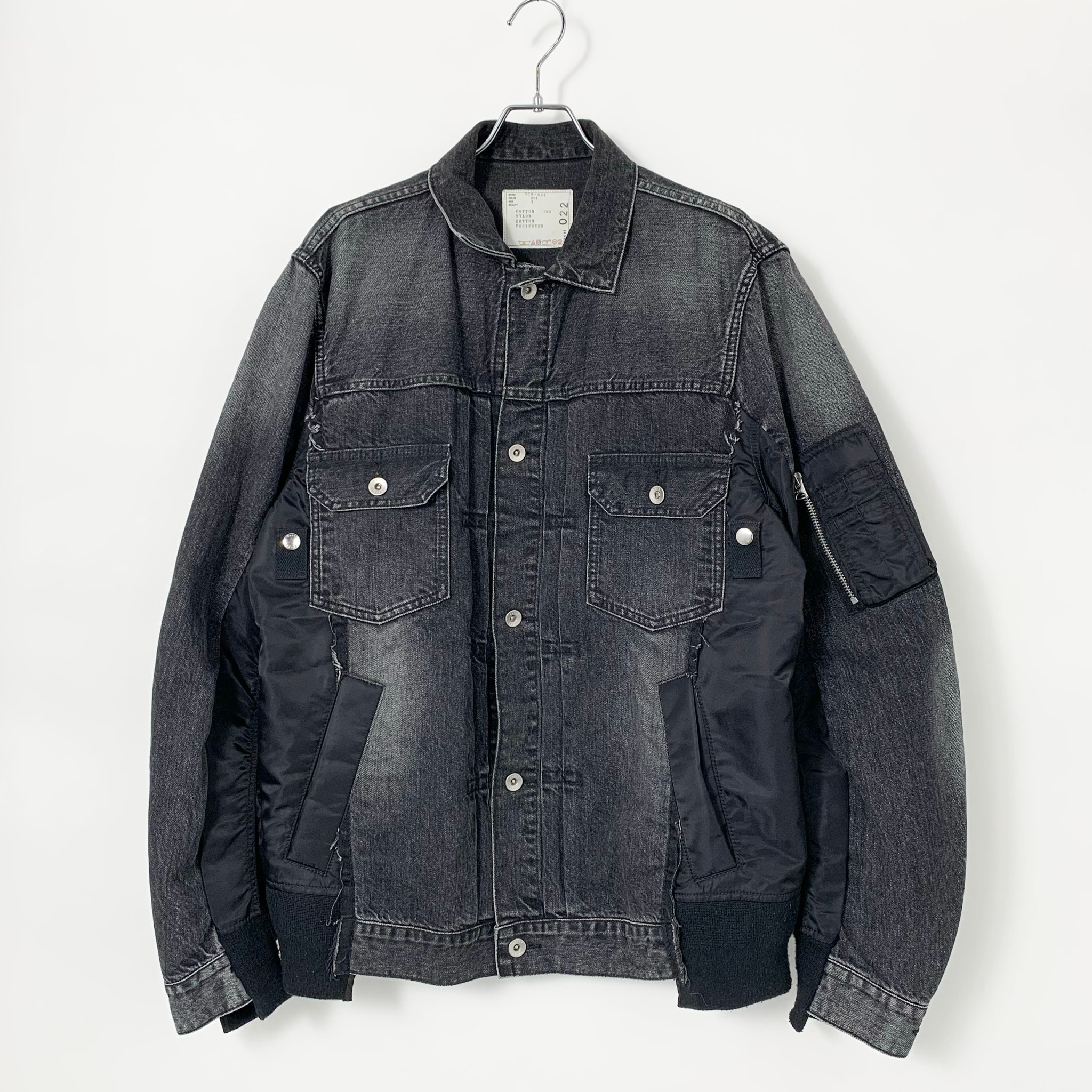 sacai Denim × MA-1 Jacket "Black"
