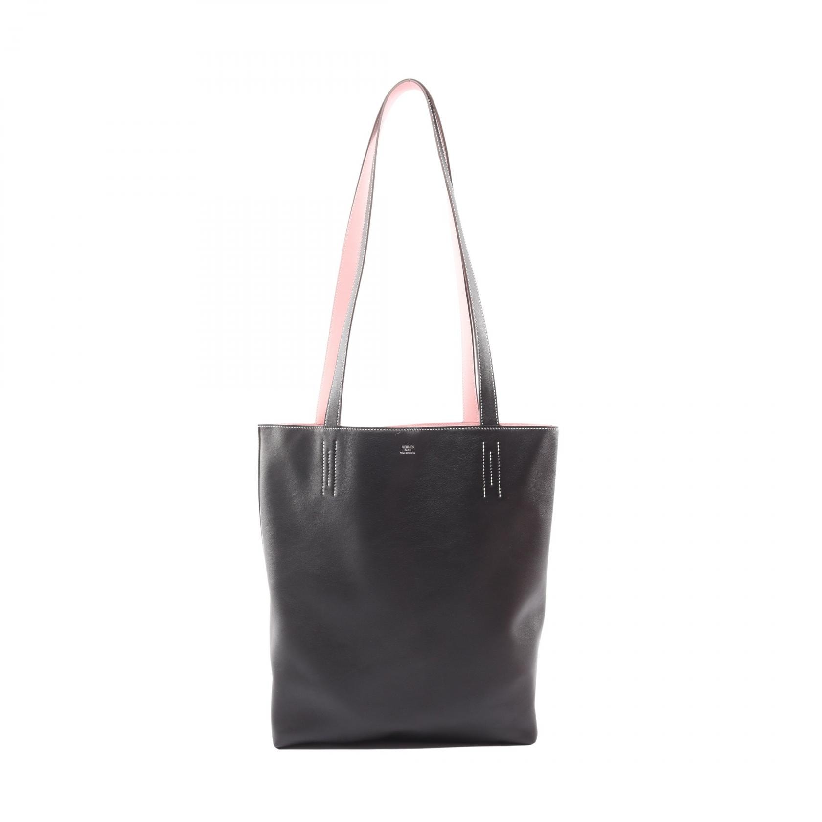 エルメス HERMES ネオ ドゥブルセンス35 トートバッグ バッグ レザー ヴォースイフト ヴォースイフト エベンヌ K刻印(2025年製造) レディース ブラック系 / ピンク系 【中古】