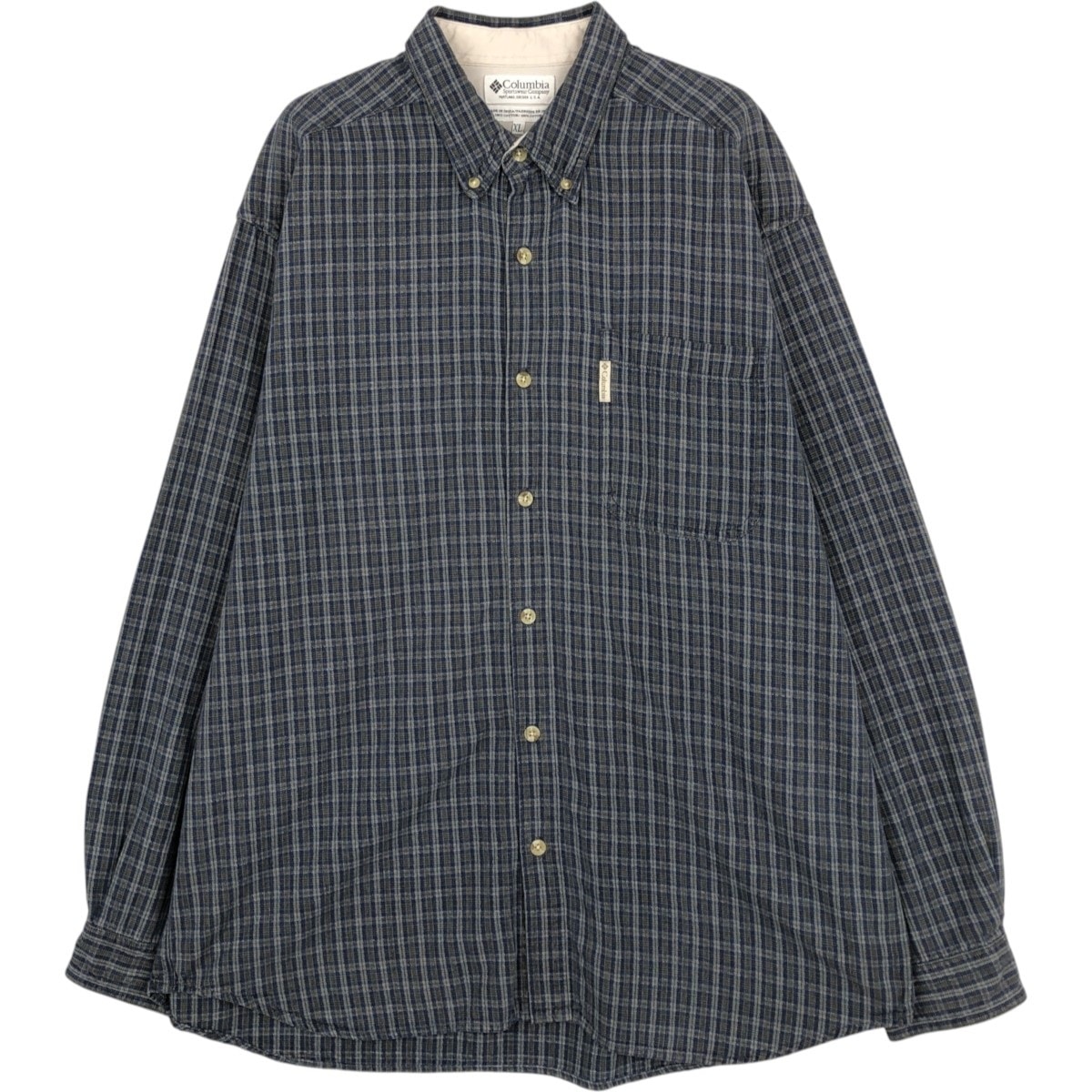 古着 90~00年代 コロンビア Columbia 長袖 ボタンダウンチェックシャツ メンズXL相当/eaa663023