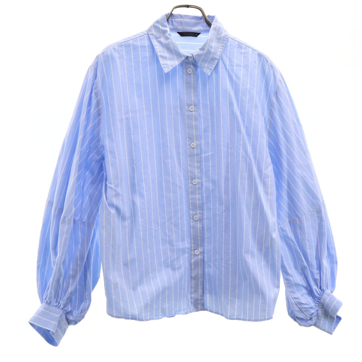 ZARA ザラ ストライプ柄 長袖 シャツ XS 水色系