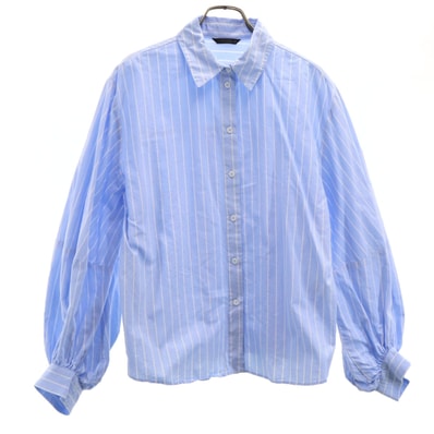 ZARA ザラ ストライプ柄 長袖 シャツ XS 水色系