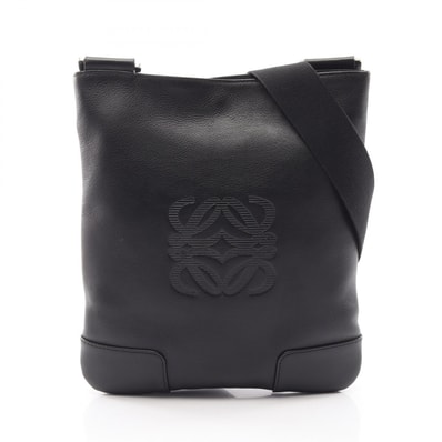 ロエベ LOEWE アナグラム ショルダーバッグ バッグ レザー レディース ブラック系 【中古】