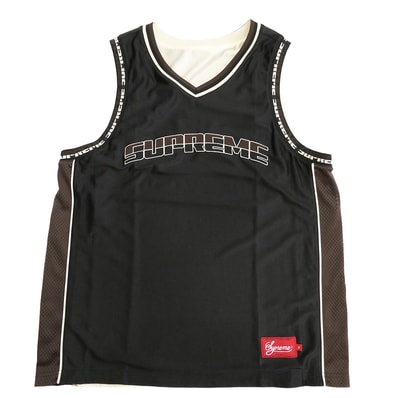 Supreme シュプリーム タンクトップ 22SS Reversible Basketball Jersey リバーシブル バスケットボール ジャージ ブラック系 ブラウン系 XL【中古】