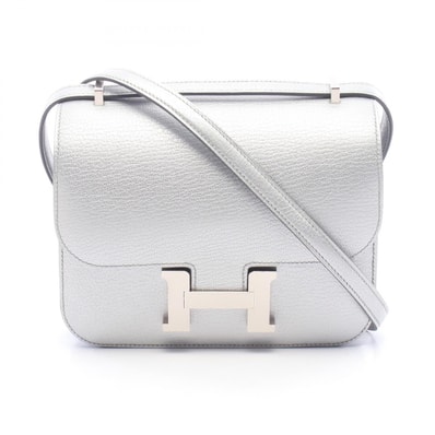 エルメス HERMES コンスタンス3 ミニ アルジャン ショルダーバッグ バッグ シェーブルシャムキラ レディース シルバー系 【中古】