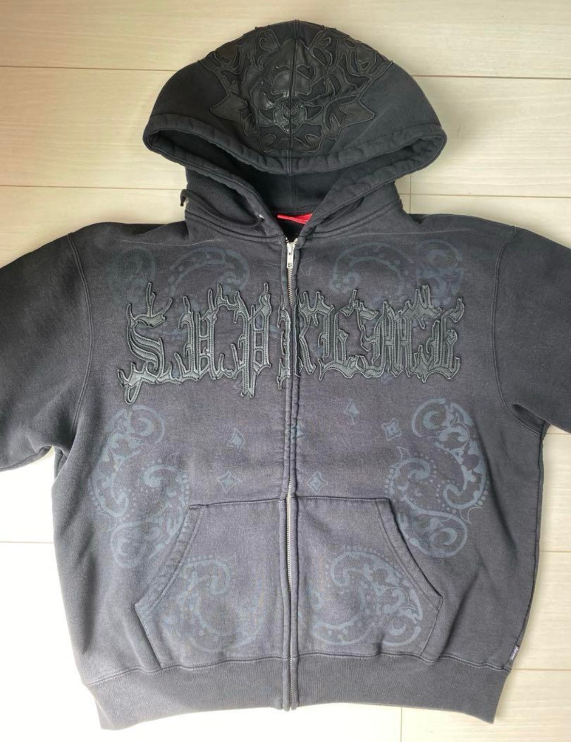 Supreme Paisley Zip Up Hooded Sweatshirt "Black"