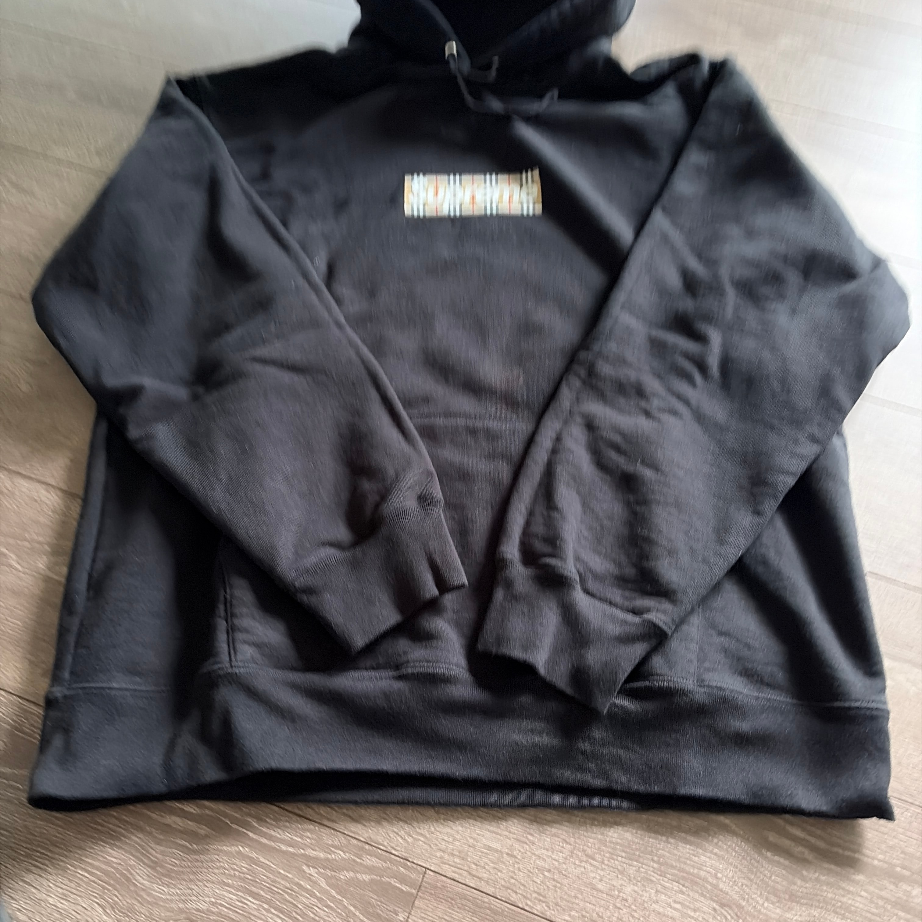 Supreme x Burberry Box Logo Hooded Sweatshirt "Black"