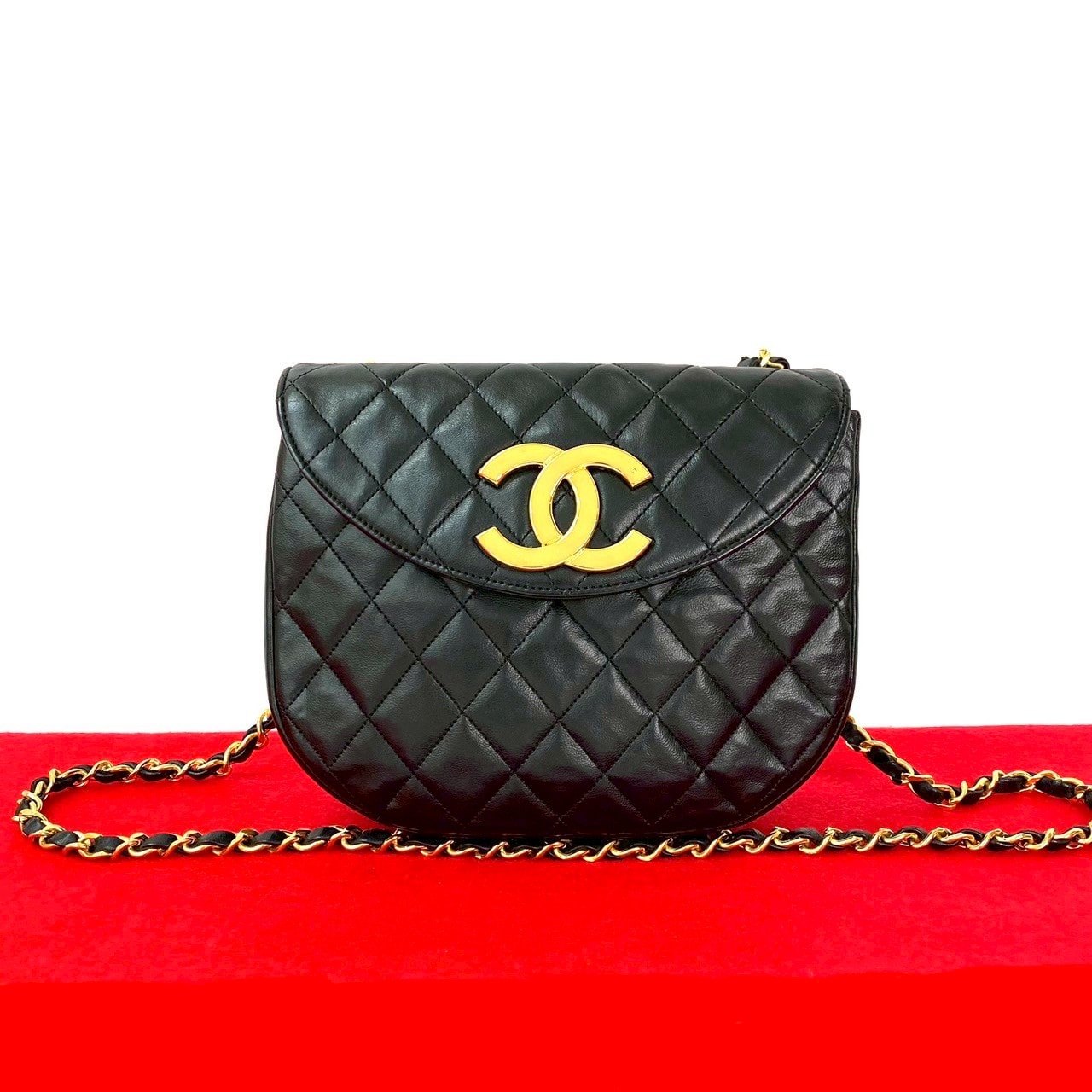 CHANEL シャネル マトラッセ デカココ ラムスキン ショルダーバッグ ブラック
 97785