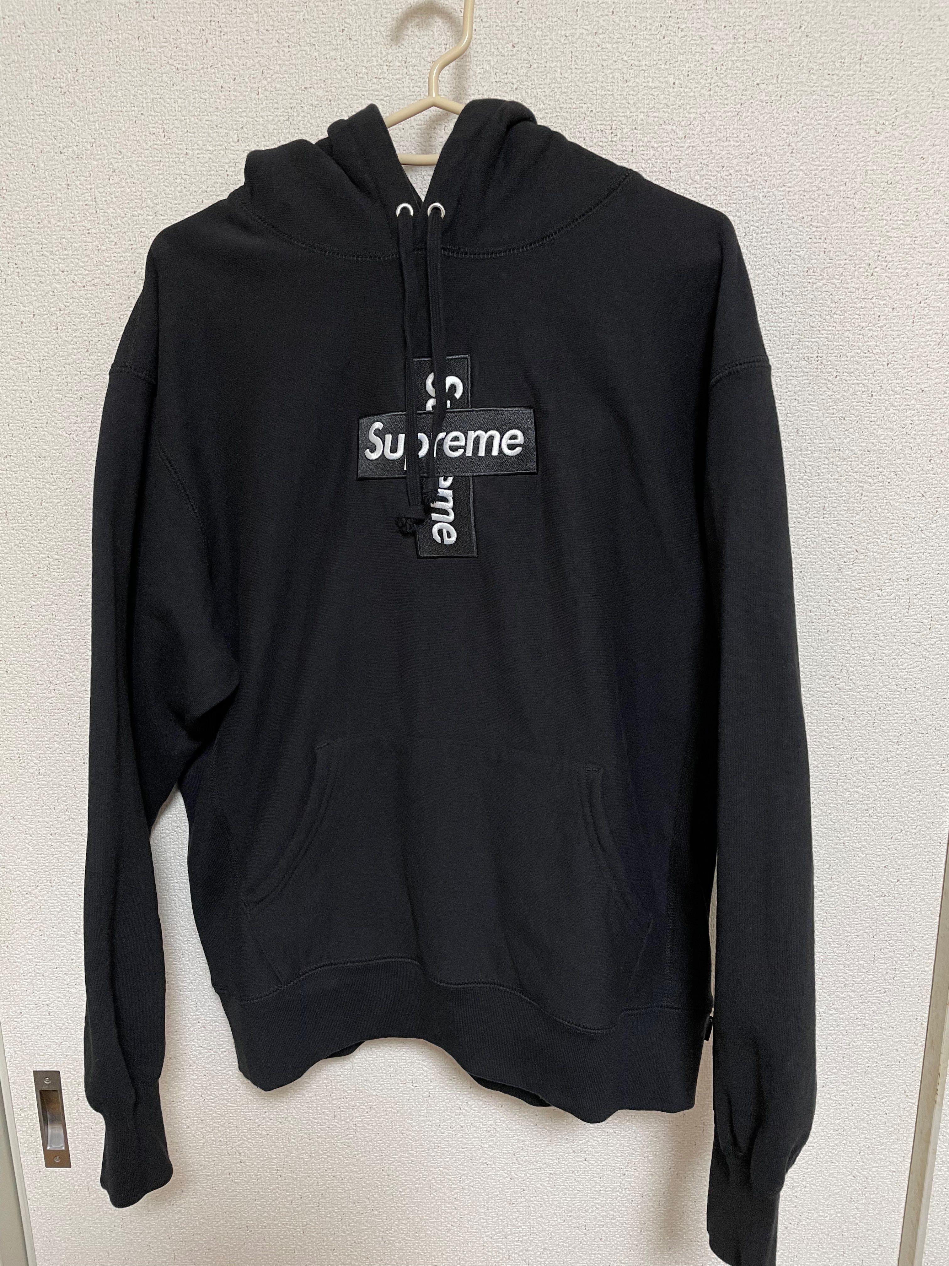 Supreme Cross Box Logo Hooded Sweatshirt "Black"