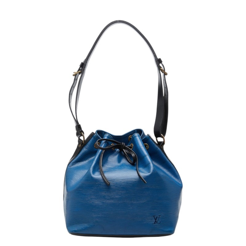 ルイ ヴィトン エピ プチノエ ショルダーバッグ M44152 トレドブルー ノワール レザー レディース LOUIS VUITTON 中古