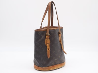 LOUIS VUITTON ルイ・ヴィトン モノグラム キャンバス バケットPM M42238 ハンドバッグ ブラウン コーティングキャンバス レザー レディース