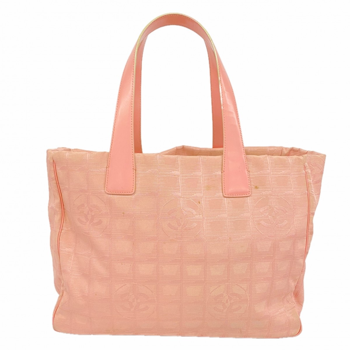 【6gc2489】シャネル トートバッグ ニュートラベル ナイロン ピンク シルバー金具【中古】レディース